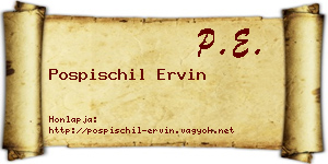 Pospischil Ervin névjegykártya